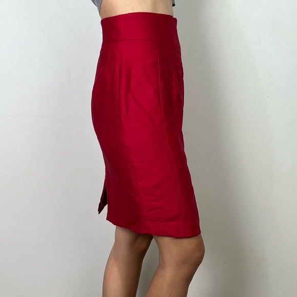 Alannah Hill Raven Nights Skirt Red Pencil High Waist Wool Silk Office Size 10 - Picture 4 of 13